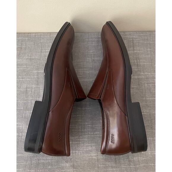 ECCO Mens Size 48/ US 14 Walnut Leather Oxfords Slip On Shoes - Picture 5 of 15
